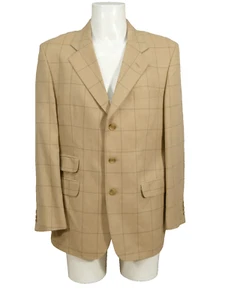 Daks Herren Woll Sakko Gr 50 Beige Kariert Modern Neu ( S 8030 ) - Picture 1 of 5