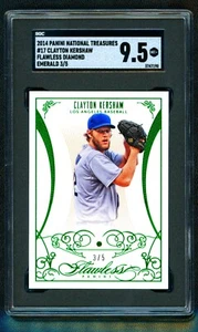 2014 Panini National Treasures Flawless Clayton Kershaw EMERALD /5 SGC 9.5 MINT+ - Picture 1 of 3