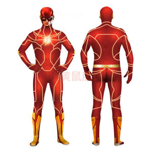 Movie The Flash Barry Allen Mask Jumpsuit Superhero Adult Kids Bodysuit Zentai