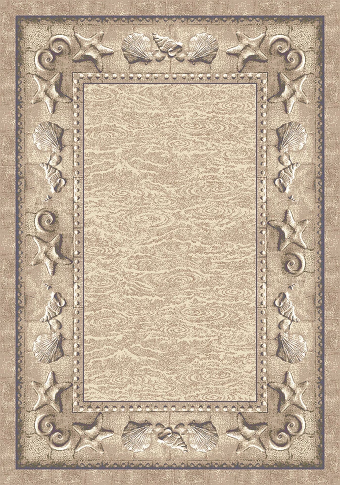 Milliken Ivory Contemporary Embossed Solid Area Rug Nautical Sand Castles Opal - Image 1 of 1