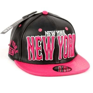 New York Kunstleder Baseball City Cap mit Schlange Kunstleder flache Krempe - Bild 1 von 32