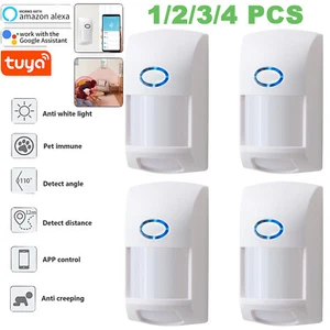Tuya Smart WiFi Infrared Detector PIR Motion Sensor Home Security Google Alexa - Picture 1 of 11