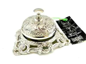 Campana scrivania tavolo vintage in rilievo finitura argento lucido campana r... - Foto 1 di 6