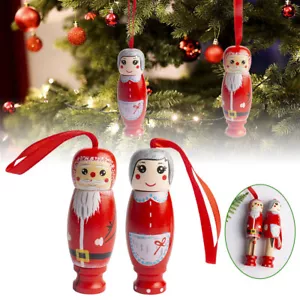 Wooden Santa Pendant Naked Santa Naughty Funny Christmas Tree Pendants ZV - Picture 1 of 18