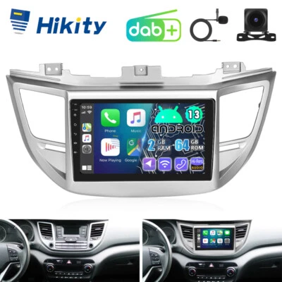 DAB+ 2+64GB CarPlay 9" Android13 Autoradio GPS Navi Für Hyundai Tucson 2015-2018 - Bild 1 von 4