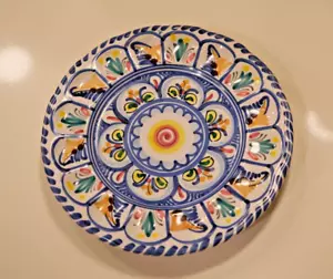 Vintage De La Cal Barreira Puente 13 Spain Plate Hand Paint Wall Hang Decor 7'' - Picture 1 of 3