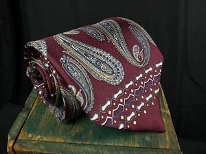 Spencer & Lowe Herren rot blau Paisley 100 % Seide "3,75"x58" - Bild 1 von 10