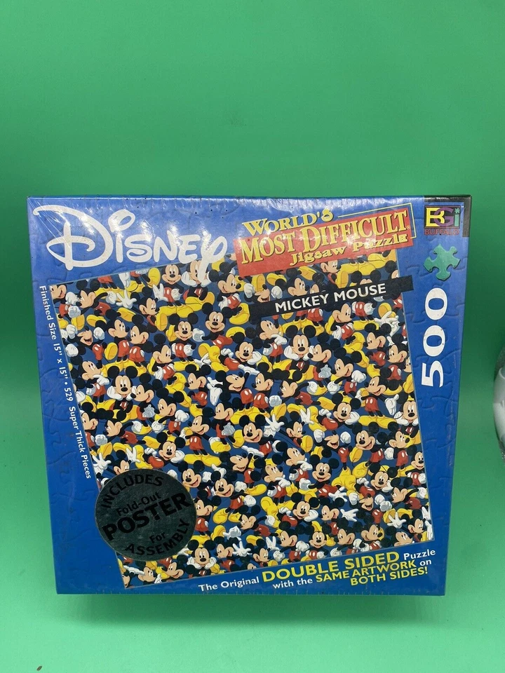 Disney Mickey Mouse Double Sided World's Most Difficult Jigsaw Puzzle 500pcs