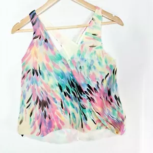 Silver Wishes Size 8 Multicolored Cross Straps Loose Fit Drop Singlet Top - Picture 1 of 10