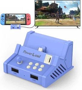 PowerLead TV Dock Nintendo Switch Portable HD Switch Dock Light blue BoxP - Picture 1 of 7