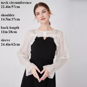 Lady Sheer Bolero Cardigan Blouse Chiffon Cropped Shrug Shirt Ruffle Tops Casual - Picture 1 of 8