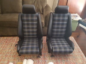 BMW E30 325e 325i 318 SPORT SEAT UPHOLSTERY KIT  CENTERS GERMAN TARTAN PLAIDS - Picture 1 of 11