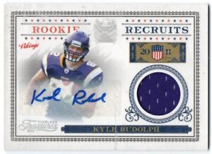 2011 Timeless Treasures Rookie Recruits Materials Autographs Kyle Rudolph 2/100