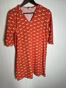 Whale Motif Beach And Pool Hooded Swimsuit Cover-up Girl’s Size XL - Picture 1 of 6