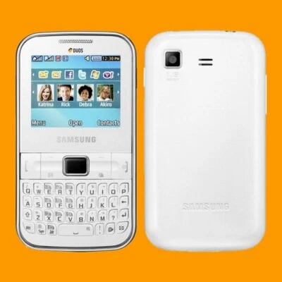 Samsung Anycall GT-C3222 White Ch@t Chat 322 DUOS QWERTY Dual SIM 2G Cell Phone - Image 1 of 4