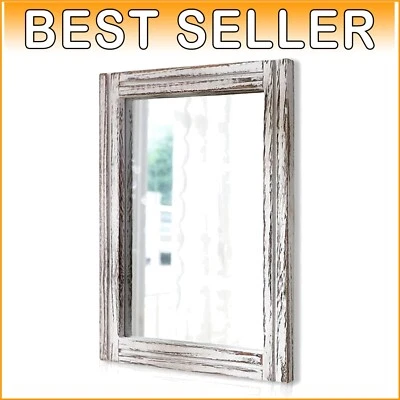 Versatile 26"x18" Rustic Wall Mirror - Ideal for Entryway, Bedroom & Living Room - Image 1 of 4
