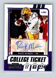 Boleto universitario Panini Contenders 2021 selecciones del draft automático Racey McMath #143 radiocontrol - Imagen 1 de 2