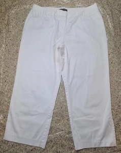 Lafayette 148 Pants Womens Size 12 White Slacks Capri Wide Leg Stretch Casual - Picture 1 of 9