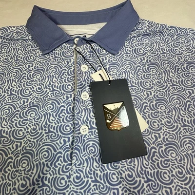 Camisa polo de golf Boston Scott para hombre con botones moderna elástica UPF50 talla M nueva con etiquetas Foto 1 de 4