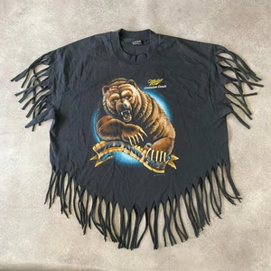 Miller Genuine Draft Fringe T-Shirt Mens XL Vintage Graphic Logo, Black - Picture 1 of 9