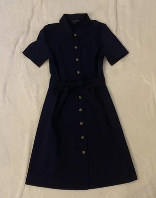 Lafayette 148 New York Women's Sz 6 Shirt Sleeve Dress Belted Royal Blue NWT - Image 1 of 4