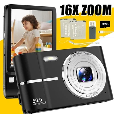 Digitalkamera Fotokamera Tragbar Kamera HD 1080P 50MP Digitalzoom Kompaktkamera - Bild 1 von 4