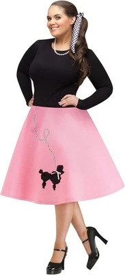 Fun World 50s Poodle Skirt Plus Size Costume One Size 16W-22W Sequin Accent NEW - Image 1 of 4