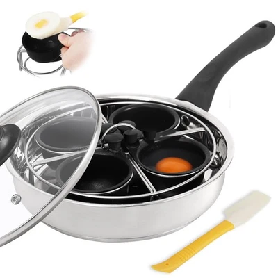 Egg Poacher Pan, Stainless Steel Egg Poaching Pan for Benedict Breakfast Make... - Image 1 of 4