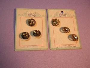 Vintage BW Co Muscatine Iowa Buttons 6 Fancy On Cards - Picture 1 of 1