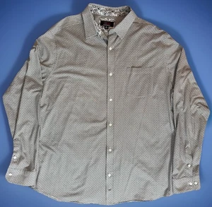 Johnston & Murphy J&M Flex XXL Micro Print Button Shirt Blue White Skull Trim - Picture 1 of 8