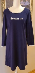 Kate Spade 'Dream On' Dream A Little Dream Night Shirt - Size M Dark Blue Cotton - Picture 1 of 5