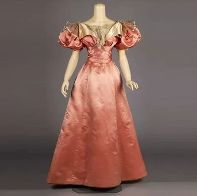 Vestido de baile Guerra Civil Southern Belle década de 1890 princesa vestido de jantar renascentista vitoriano - Imagem 1 de 4