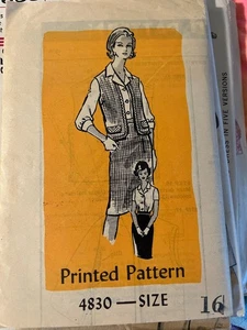 De Colección Pedido por Correo Patrón de Costura #4830-Misses Talla 16 Falda, Top y Chaqueta - Imagen 1 de 2