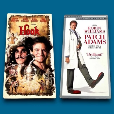 Robin Williams VHS Tape Set Hook Patch Adams Movie Vintage 90s 1998 Peter Pan - Image 1 of 4