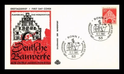 Dr Jim Stamps Germany Flensburg Schleswig 12 Centureis Of German Buildings FDC - Image 1 of 2