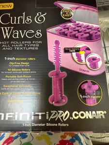 Neu im Karton Conair 10er Set Silikon 1" Warmrollen mit Reisetasche - Bild 1 von 9