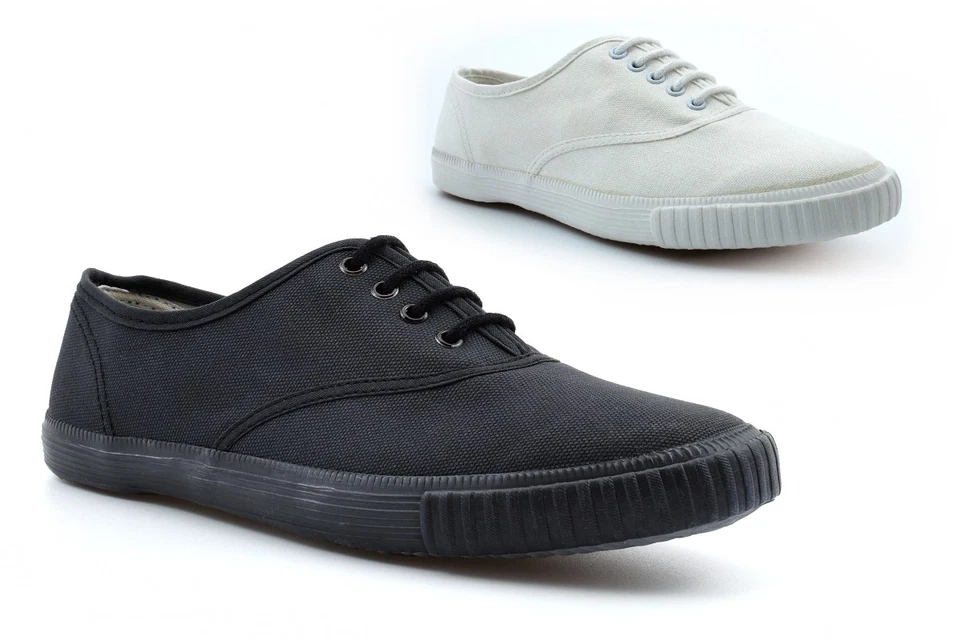 DEK Jungen Plimsolls Mädchen Plimsolls Jungen Pumps Mädchen Pumps PE P.E. Schuhe weiß/schwarz