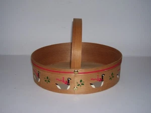 Caja coctelera vintage pintada a mano con sello cesta gansos - Imagen 1 de 4