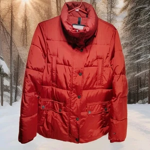 Tommy Hilfiger Men's Quilted Puffer Jacket Coat Size L Red - Picture 1 of 16