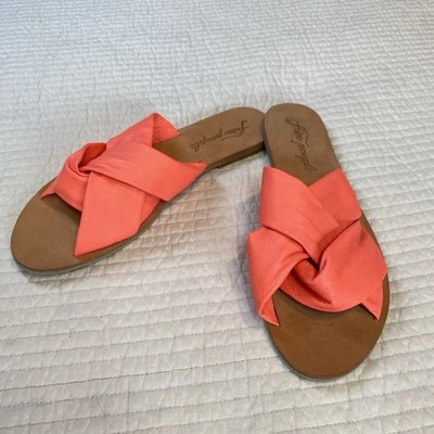 Sandalias Free People Rio Vista Slide Coral Neón Talla 41/10 Verano Vacaciones Resort Foto 1 de 4