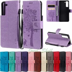 For Samsung S21 Plus S20 FE S10 S9 S8 S7 Magnetic Flip Wallet Leather Case Cover - Picture 1 of 49