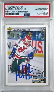 Martin Brodeur auto 1992 ponte superiore RC #408 maglia nuova Devils PSA incapsulata - Foto 1 di 3