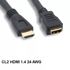 Kentek 3' CL2 bewertet HighSpeed HDMI 1.4 Verlängerungskabel 4K 3D Stecker/Buchse HDTV - Bild 1 von 1