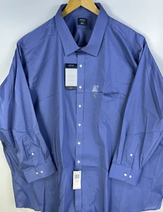 New Arrow USA Men's Size 22 34/35 Big Fit Stretch Blue Long Sleeve Button Blue - Picture 1 of 7