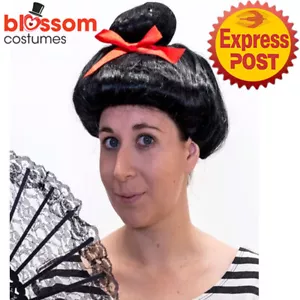 W987 Oriental Lady Japanese Geisha Girl Black Wig Chinese Asian Costume Hair - Picture 1 of 2