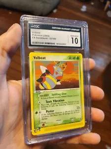 (TOP POP 13) CGC 10 GEM MINT - 2003 Pokemon ex Sandstorm 53/100 Volbeat Card - Picture 1 of 4