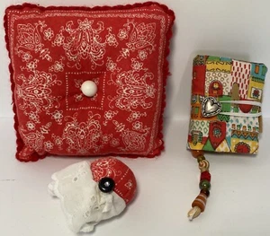 Pin cushions Ring Needle Book Vintage Notions 7 - Picture 1 of 22