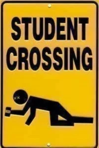 Divertido letrero de metal Student Crossing 305 mm x 205 mm (sf) ¡REBAJADO!! - Imagen 1 de 1