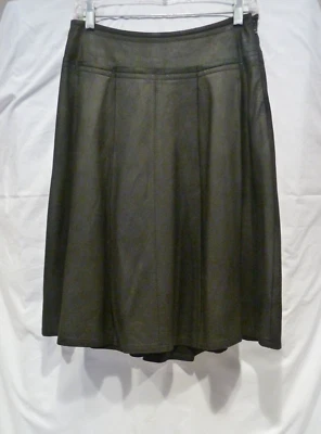 Max Mara black leather pleated skirt size xs - Image 1 of 4