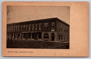 Cartolina North Side Lineville Iowa IA Street Scene Store dentista c1910 - Foto 1 di 2